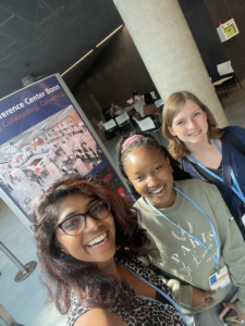 Helen with Rahmina, Youth Board Member 2021-2022 and Silke, co-founder of the Food@COP campaign